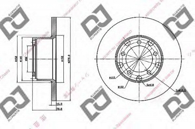 DJ PARTS bd1480 -  Тормозной диск